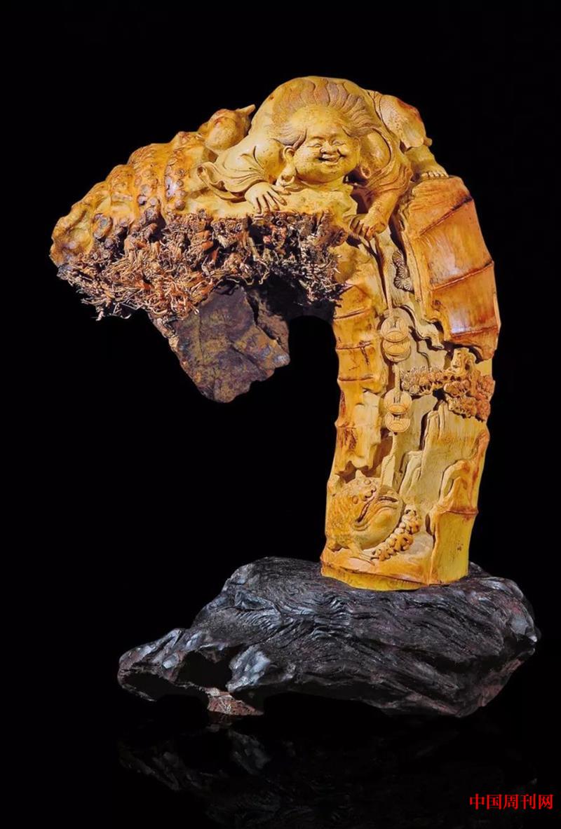 竹根雕塑作品--劉海戲金蟾.jpg 竹根雕塑作品--劉海戲金蟾.jpg